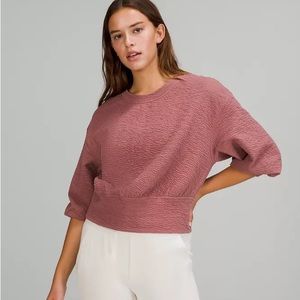 Lululemon Pink Textured Crewneck Pullover